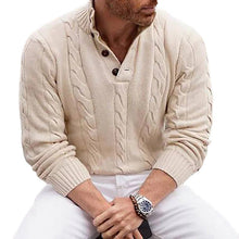 Load image into Gallery viewer, Stand Collar Twist Knitted Sweater