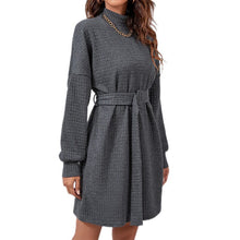 Load image into Gallery viewer, Long Sleeve Belt Dress