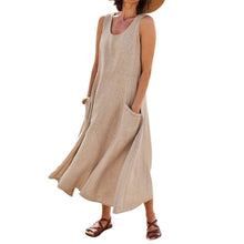 Load image into Gallery viewer, Women's Sleeveless Cotton And Linen Dress