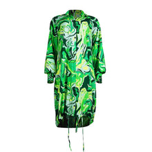 Load image into Gallery viewer, Modern Lapel Drawstring Shirt Dress
