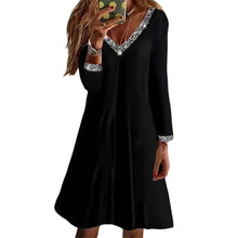 Load image into Gallery viewer, Long-sleeved Dress with V-neckline