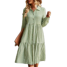 Load image into Gallery viewer, Check Swing Long Sleeve Dress