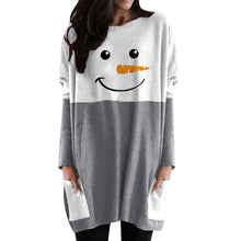 Load image into Gallery viewer, Christmas Snowman Print Long Sleeve Dress