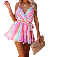 Load image into Gallery viewer, Rainbow Color Cami Mini Dress