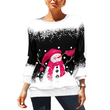 Load image into Gallery viewer, Christmas Print Raglan Sleeve Sweatshirt
