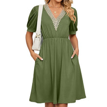 Load image into Gallery viewer, V-neck Long Pocket Casual Dress