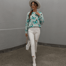 Load image into Gallery viewer, Butterfly Crew Neck Sweater
