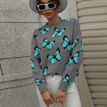 Load image into Gallery viewer, Butterfly Crew Neck Sweater