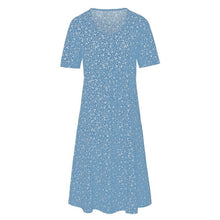 Load image into Gallery viewer, Round Neck Floral Beach Dress