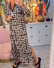 Load image into Gallery viewer, V-neck geometric print dress