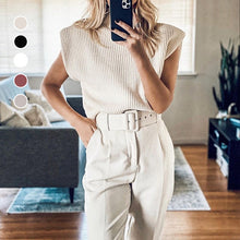 Load image into Gallery viewer, Solid Color Sleeveless Turtleneck Sweater