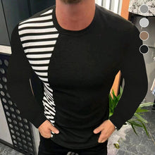 Load image into Gallery viewer, Panelled Striped Slim-fit T-shirt