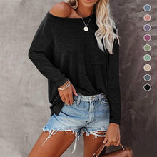Load image into Gallery viewer, Pocket Slit Long Sleeve T-Shirt