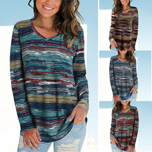 Load image into Gallery viewer, Contrast Striped Long Sleeve T-Shirt