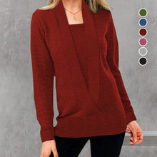 Load image into Gallery viewer, Women's V Neck Long Sleeve Knit Sweater