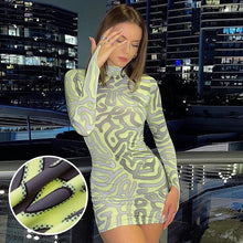 Load image into Gallery viewer, Long Sleeve High Waist Casual Dress