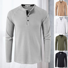 Load image into Gallery viewer, Men's Henley Casual Long Sleeve T-Shirts
