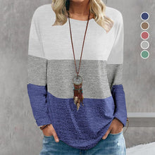 Load image into Gallery viewer, Color Block Printed Crew Neck Sweatshirt