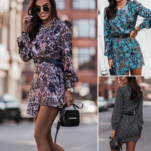 Load image into Gallery viewer, Printed Waist Long Sleeve Dress