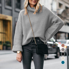 Load image into Gallery viewer, Turtleneck Loose Knitted Sweater