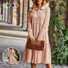 Load image into Gallery viewer, Check Swing Long Sleeve Dress