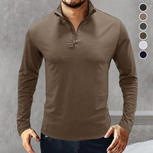Load image into Gallery viewer, High-neck Long-sleeved Zippered T-shirt