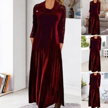Load image into Gallery viewer, Long Sleeve Velvet Maxi Dress with Sequins
