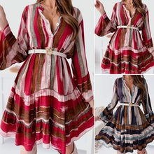 Load image into Gallery viewer, Printed V-Neck Pleated Skirt