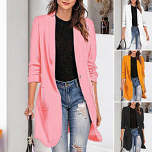 Load image into Gallery viewer, Three-quarter Sleeve Women's Mid-length Pocket Coat