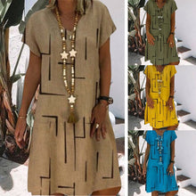 Load image into Gallery viewer, Short Sleeve Printed Women's Dress