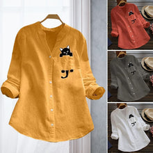 Load image into Gallery viewer, Long-sleeved V-neck Blouse