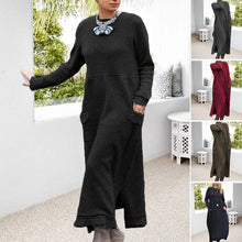 Load image into Gallery viewer, Long Crew Neck Pullover Knit Dress