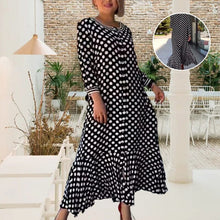 Load image into Gallery viewer, Polka Dot Long Sleeve Long Dress