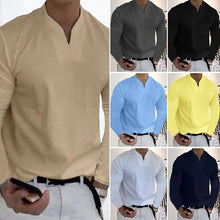 Load image into Gallery viewer, Athletic Long Sleeve V-Neck T-Shirt