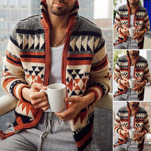 Load image into Gallery viewer, Long Sleeve Lapel Jacquard Sweater Cardigan