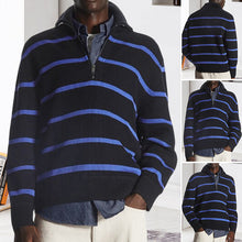 Load image into Gallery viewer, Lapel Striped Knit Sweater