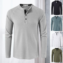 Load image into Gallery viewer, Men's Henley Casual Long Sleeve T-Shirts