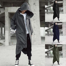 Load image into Gallery viewer, Unisex Long Sleeve Hooded Long Coat