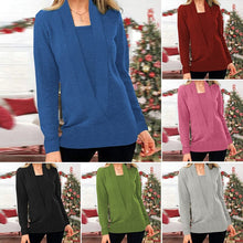 Load image into Gallery viewer, Women's V Neck Long Sleeve Knit Sweater