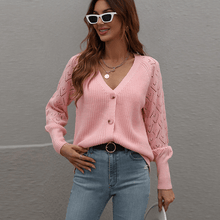 Load image into Gallery viewer, Long Sleeve Button Down Knit Cardigan