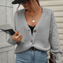 Load image into Gallery viewer, Long Sleeve Button Down Knit Cardigan
