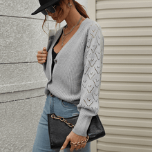 Load image into Gallery viewer, Long Sleeve Button Down Knit Cardigan