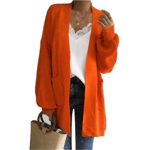 Load image into Gallery viewer, Loose Balloon Sleeve Long Sweater Cardigan
