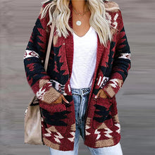 Load image into Gallery viewer, Loose Halloween Print Pocket Cardigan Sweater
