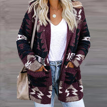 Load image into Gallery viewer, Loose Halloween Print Pocket Cardigan Sweater