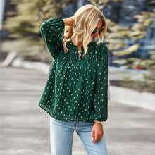 Load image into Gallery viewer, Polka Dot Chiffon Long Sleeve Shirt