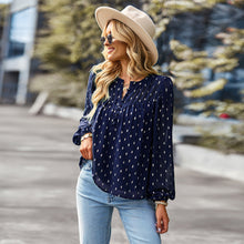Load image into Gallery viewer, Polka Dot Chiffon Long Sleeve Shirt