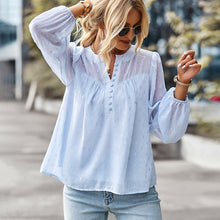 Load image into Gallery viewer, Polka Dot Chiffon Long Sleeve Shirt