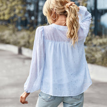 Load image into Gallery viewer, Polka Dot Chiffon Long Sleeve Shirt