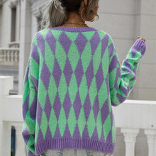 Load image into Gallery viewer, Print Crown Neck Knit Cardigan Outwear